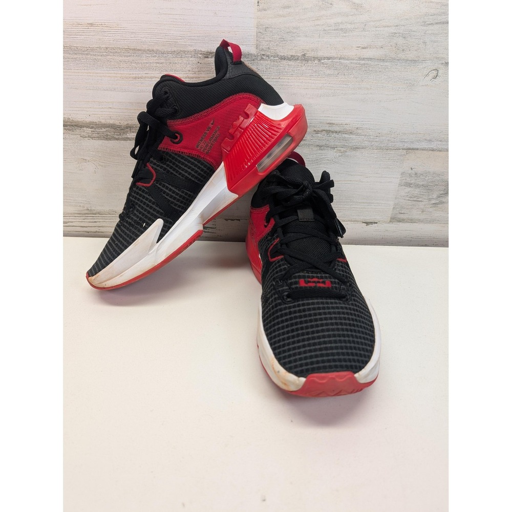 Nike LeBron Witness 7 Black University Red Basketball Shoes DM1123-005 Mens 10.5